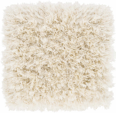 Cream Solid Shag Rug - Clearance