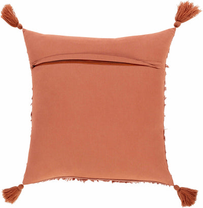 Brick Red Square Cotton Throw Pillow - Clearance