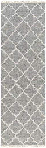 Cardin Charcoal Trellis Wool&Viscose Rug - Clearance