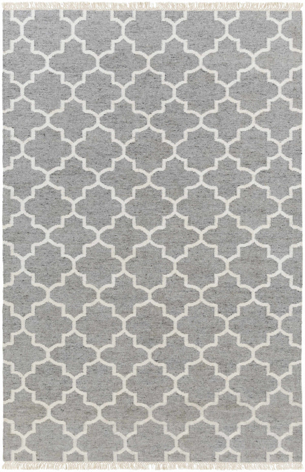 Cardin Charcoal Trellis Wool&Viscose Rug - Clearance