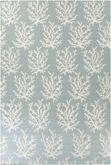 Carversville Ice Blue Botanical Wool Rug - Clearance