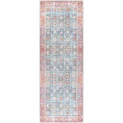 Rust&Navy Persian Style Washable Area Rug - Clearance