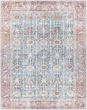 Rust&Navy Persian Style Washable Area Rug - Clearance