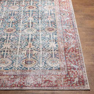 Rust&Navy Persian Style Washable Area Rug - Clearance