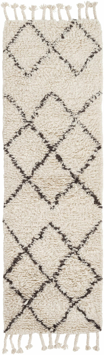 Catoosa White/Black Trellis Wool Rug - Clearance