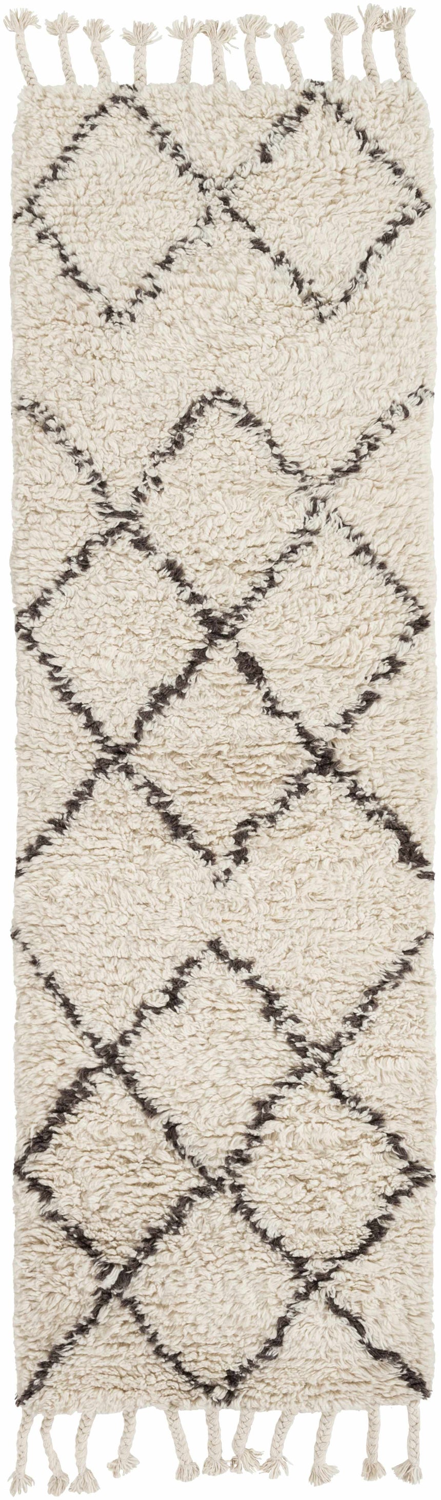 Catoosa White/Black Trellis Wool Rug - Clearance