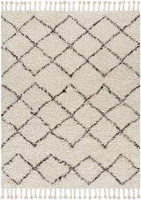 Catoosa White/Black Trellis Wool Rug - Clearance