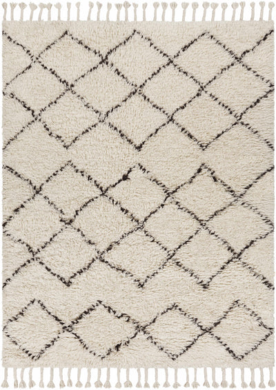 Catoosa White/Black Trellis Wool Rug - Clearance