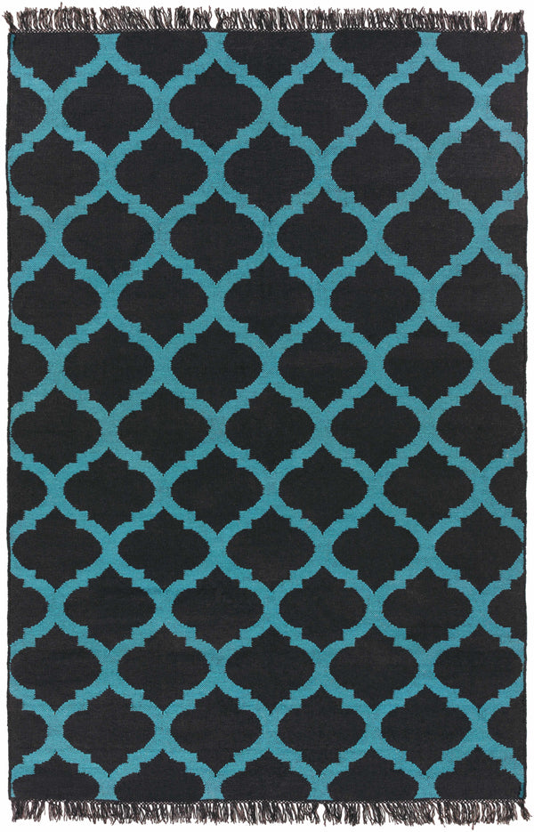 Unique Black&Blue Outdoor Trellis Area Rug - Clearance