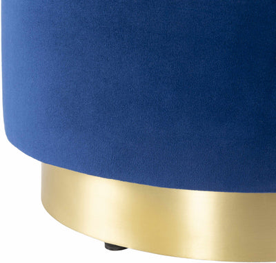 Cabaluay Dark Blue Velvet Ottoman Pouf