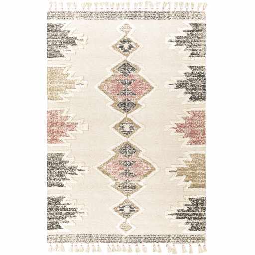 Kingborough Cream/Pink Cotton Area Rug - Clearance