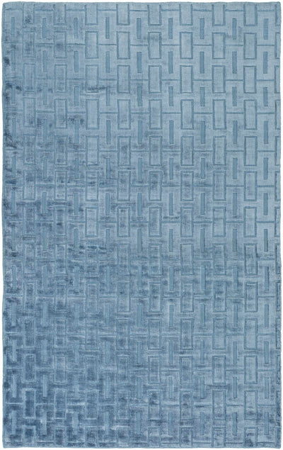 Quealy Blue Patterned 3x5 Small Viscose Rug - Clearance