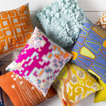 Yaxley Magenta Abstract Pattern Accent Pillow - Clearance