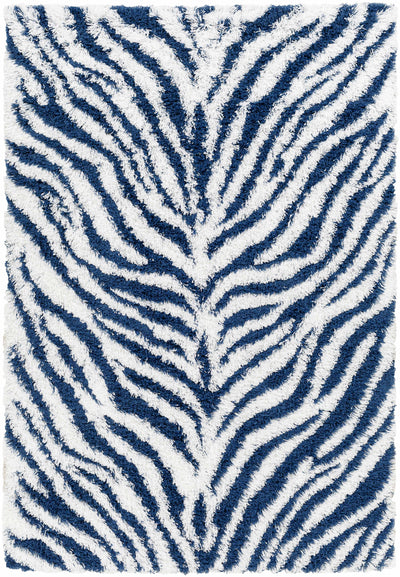 Chaim Zebra Print Shag Area Rug