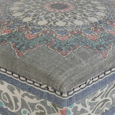 Chalfant Mango Wood Bohemian Ottoman Pouf