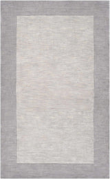 Bordered Solid Gray Wool Rug