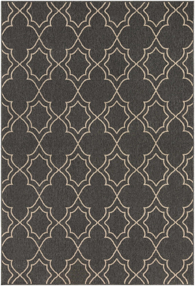 Unique Black Lattice Trellis Outdoor Rug