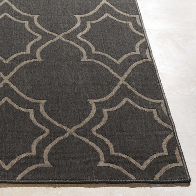 Unique Black Lattice Trellis Outdoor Rug