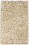 Close-up of the hand woven Chilhowie Area Rug. Ivory and medium gray tones with a soft, textured shag design. Design-Rectangle-58