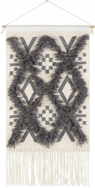 Chapelton Gray Geometric Textured Wall Hanging