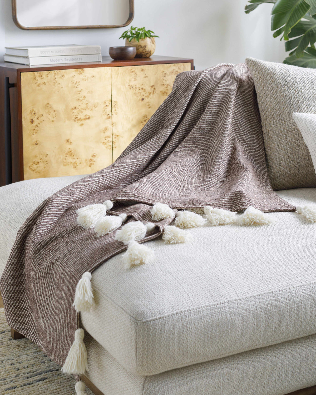 Camabatela Dark Brown Throw Blanket