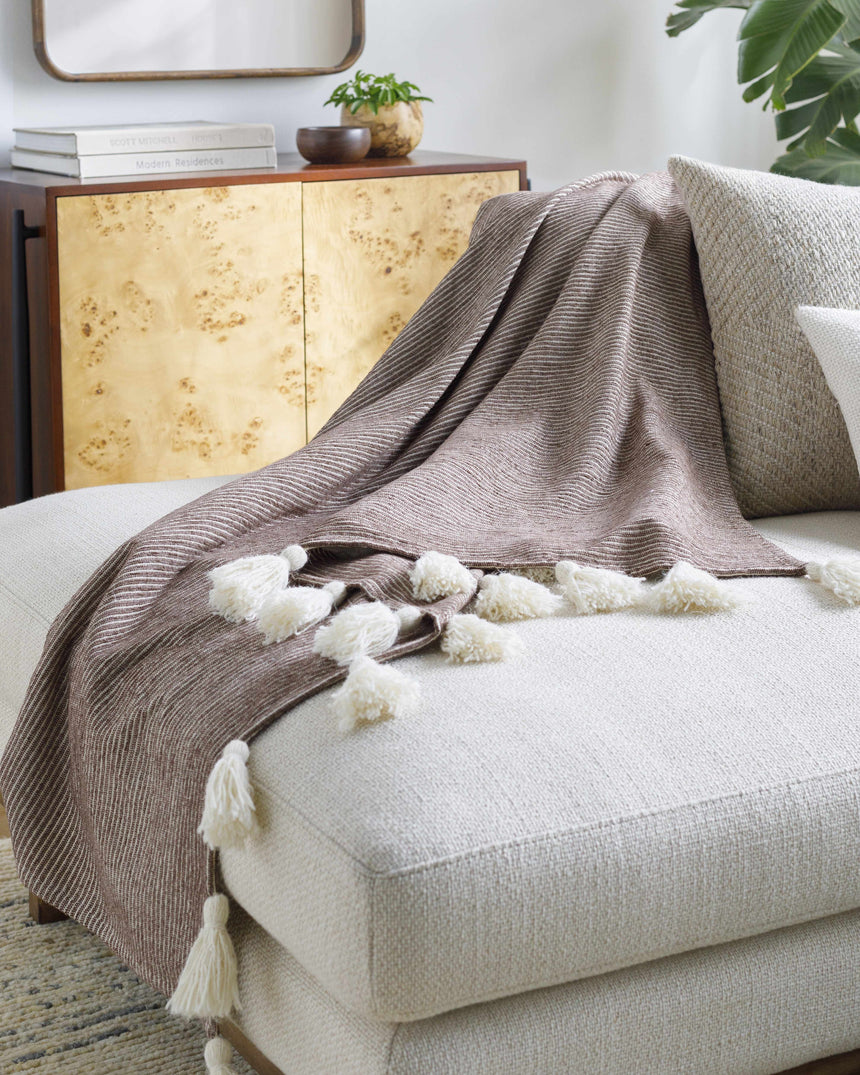 Camabatela Dark Brown Throw Blanket