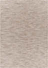 Close-up of the Coolville Brown Flatweave Area Carpet, showcasing its woven texture in brown, cream, and tan. Design-Rectangle-537