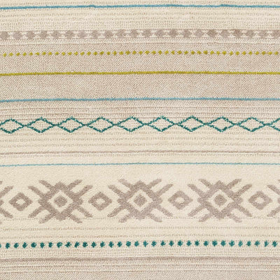 Charmouth Teal Striped Rug - Clearance