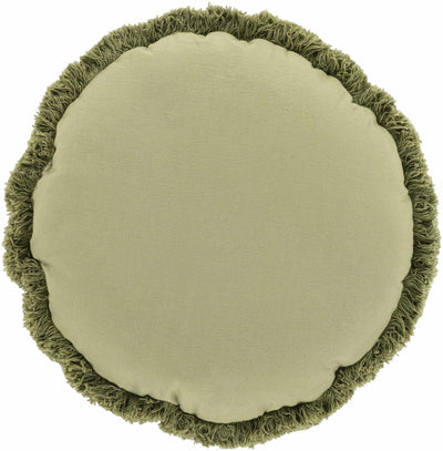 Cher Green Round Throw Pillow