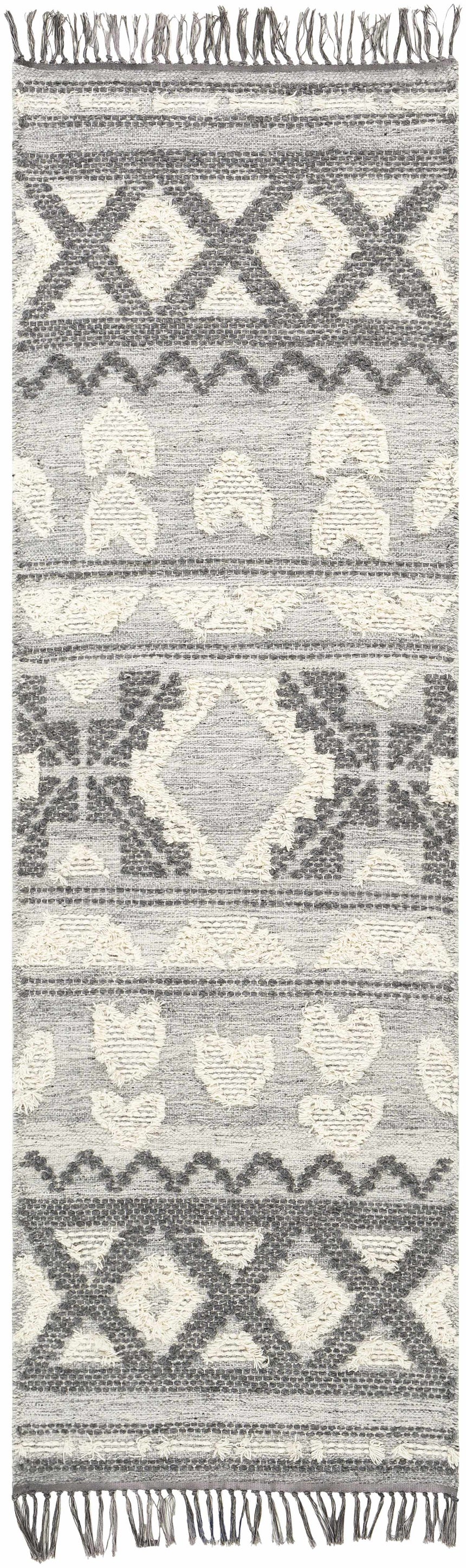 Gakona High-Low Cream&Charcoal Wool Rug - Clearance
