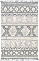 Gakona High-Low Cream&Charcoal Wool Rug - Clearance