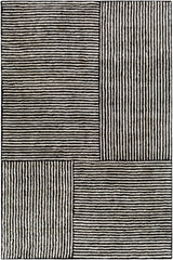 Black&White Striped Sheen Viscose Area Rug