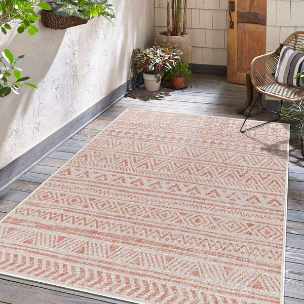 Novato Pink All Over Pattern Performance Rug