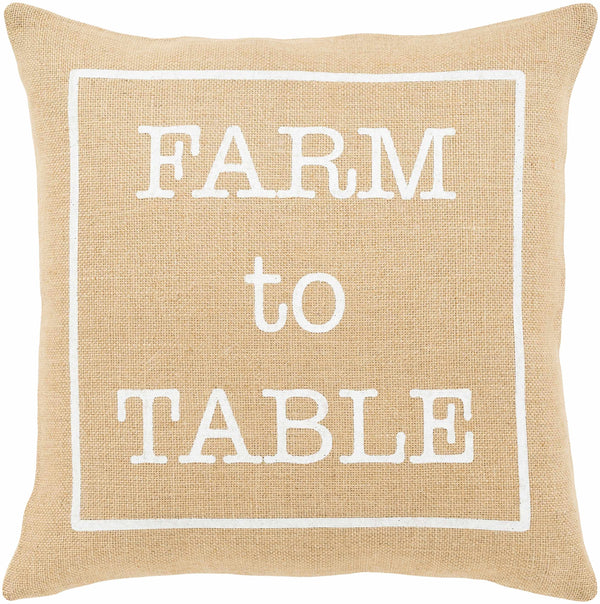 "Farm to Table" Jute Throw Pillow - Clearance