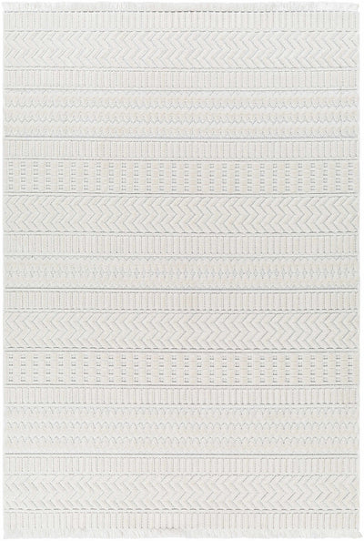 Cira Textured Fringed White Rug - Limited Edition