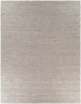 Close-up of the Cirencester Area Rug, showing a hand-woven texture in ivory and medium gray wool and viscose. Design-Rectangle-810