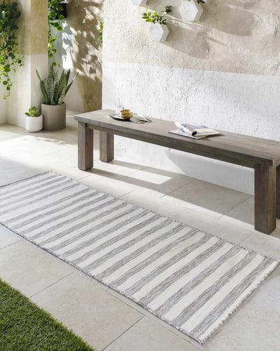 Bongaree Gray Striped Outdoor Carpet - Clearance