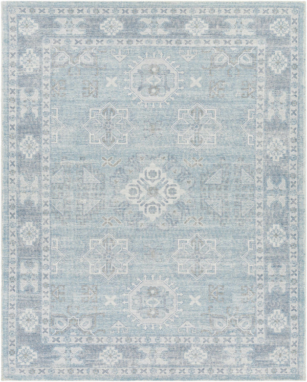 Calderbank Sky Blue Wool-Blend Area Rug