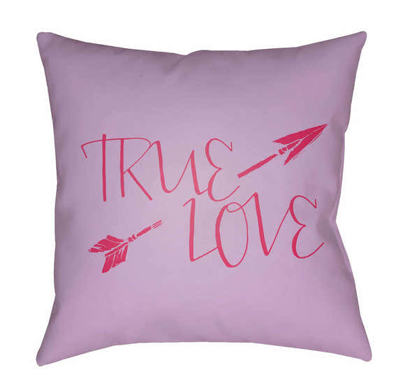 True Love Pink & Red Outdoor Throw Pillow