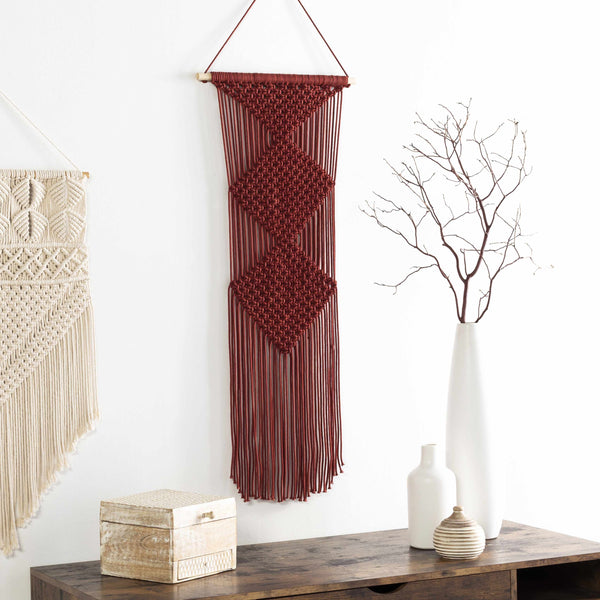 Columbio Rust Macramé Wall Hanging Decor