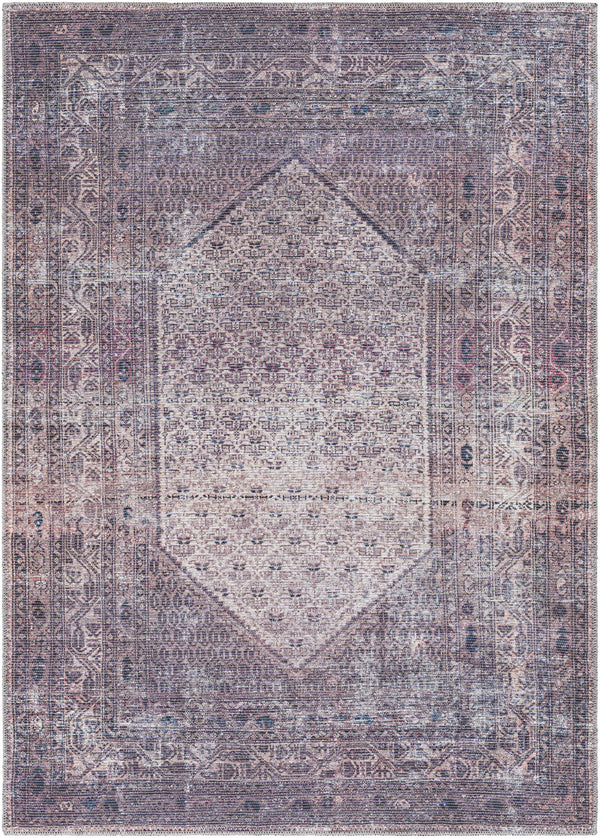 Dusty Pink Bagacay Distressed Washable Area Rug