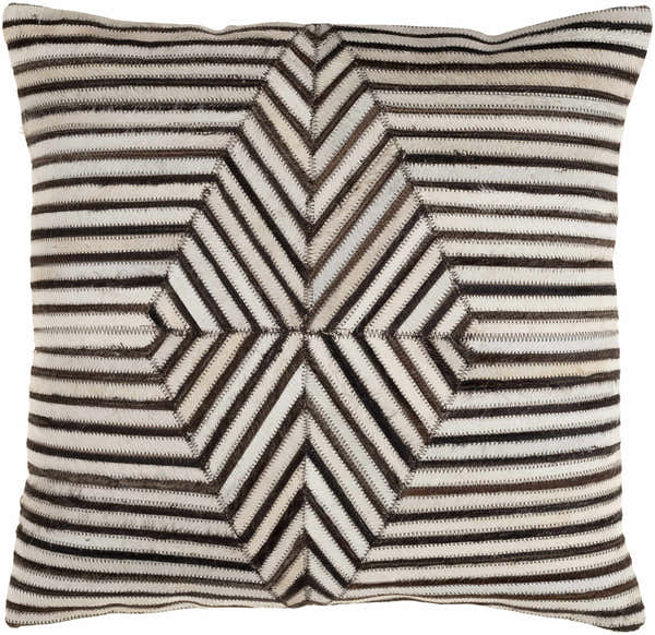 Kavren Cream Diamond Rustic Lodge Hair On Hide Accent Pillow - Clearance