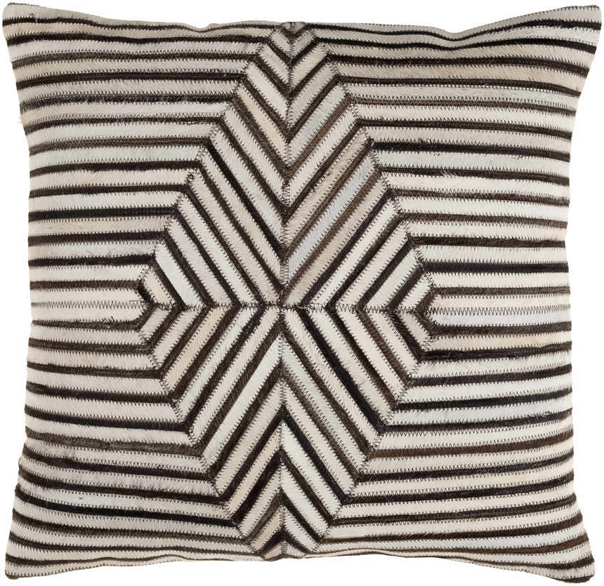 Kavren Cream Diamond Rustic Lodge Hair On Hide Accent Pillow - Clearance