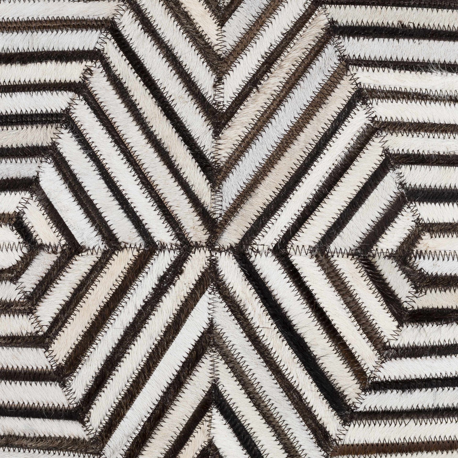 Kavren Cream Diamond Rustic Lodge Hair On Hide Accent Pillow - Clearance