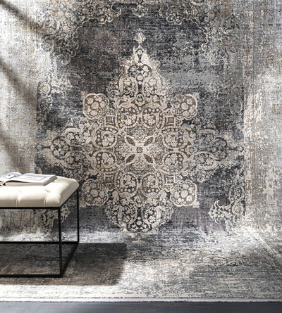 Calion Distressed Charcoal Luxury Area Rug