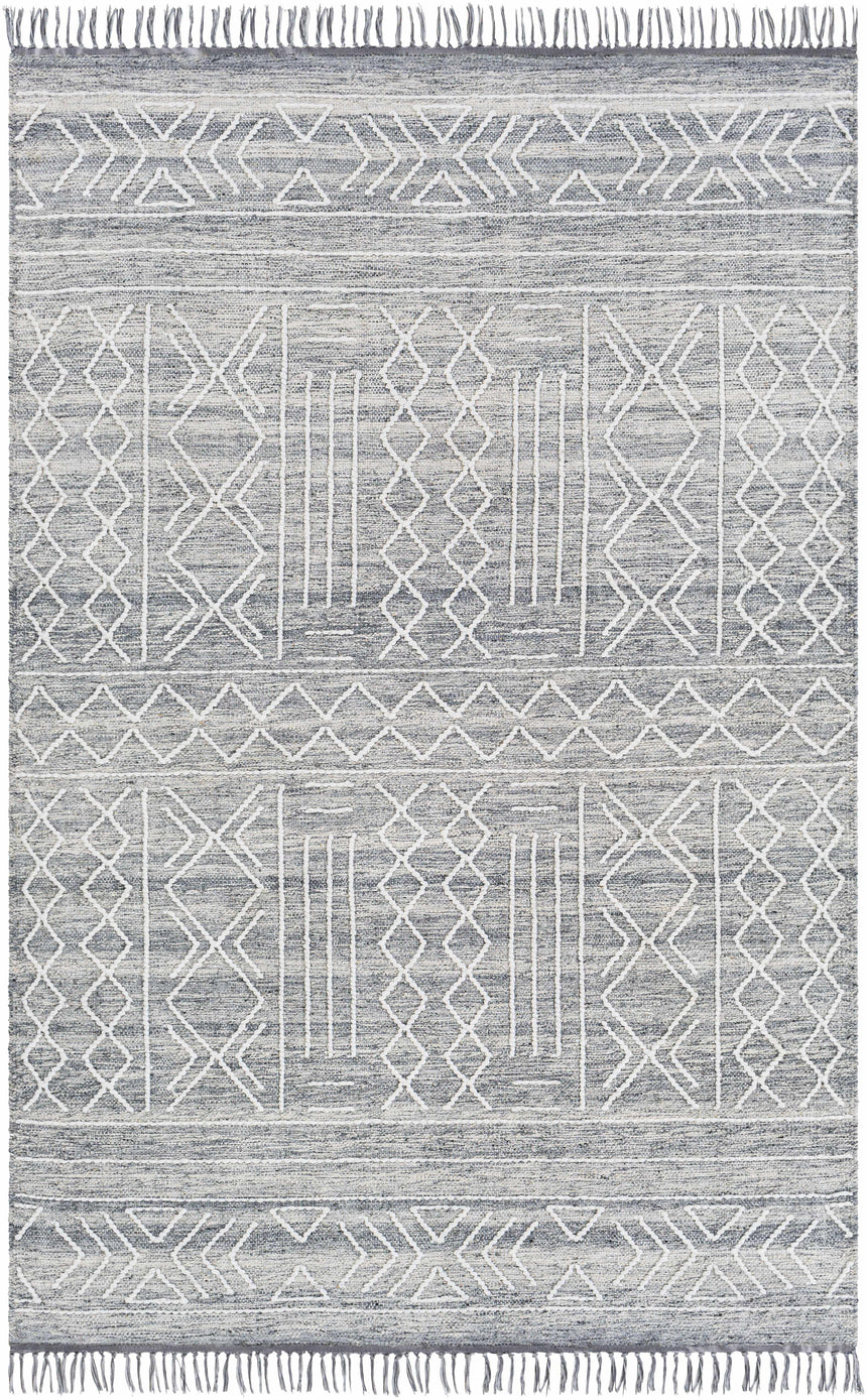 Gray Clintwood Wool Tassel Carpet - Clearance