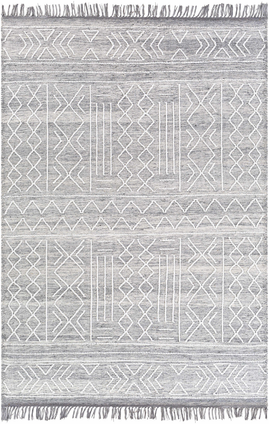 Gray Clintwood Wool Tassel Carpet - Clearance