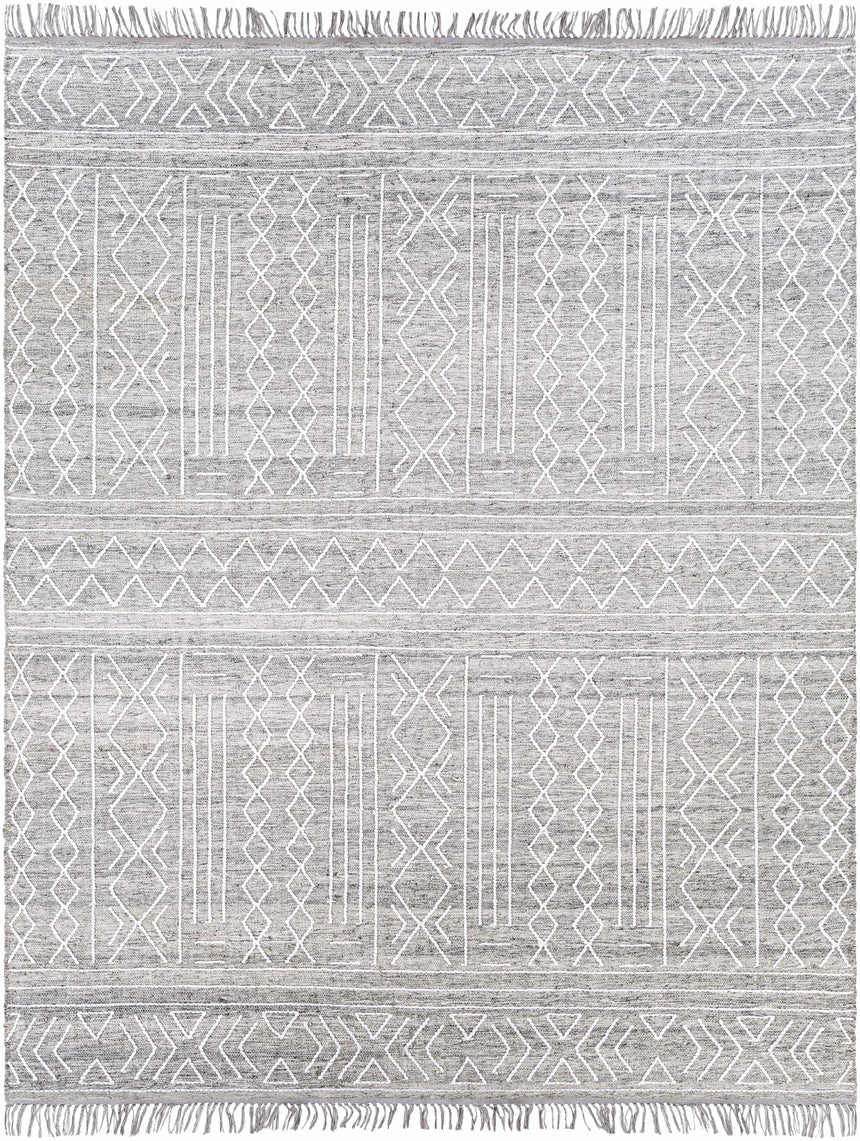 Gray Clintwood Wool Tassel Carpet - Clearance