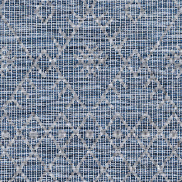 Lorena Blue Flatweave Trellis Area Carpet - Clearance