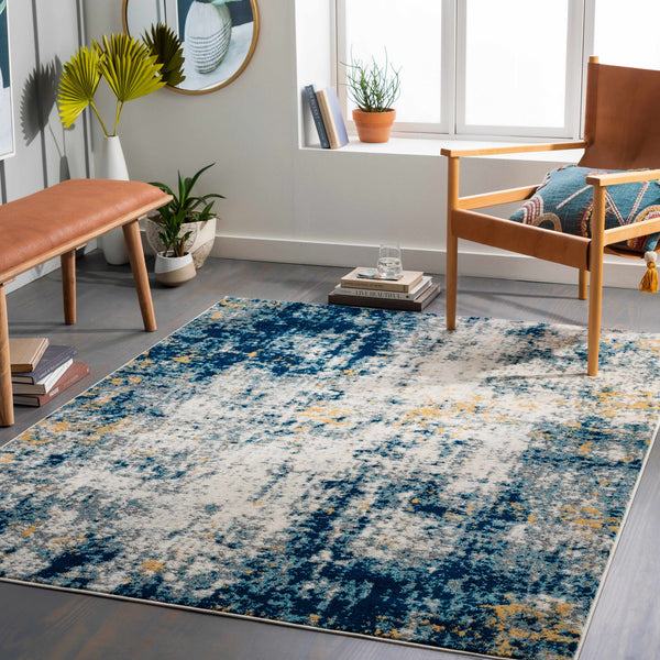 Cloyne Abstract Denim Area Rug - Clearance